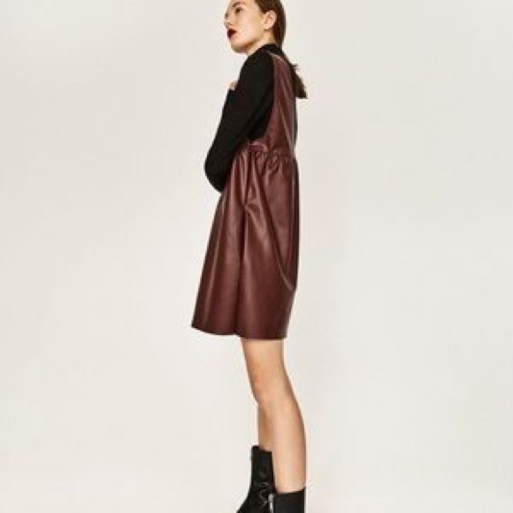 Zara pinafore faux leather dress